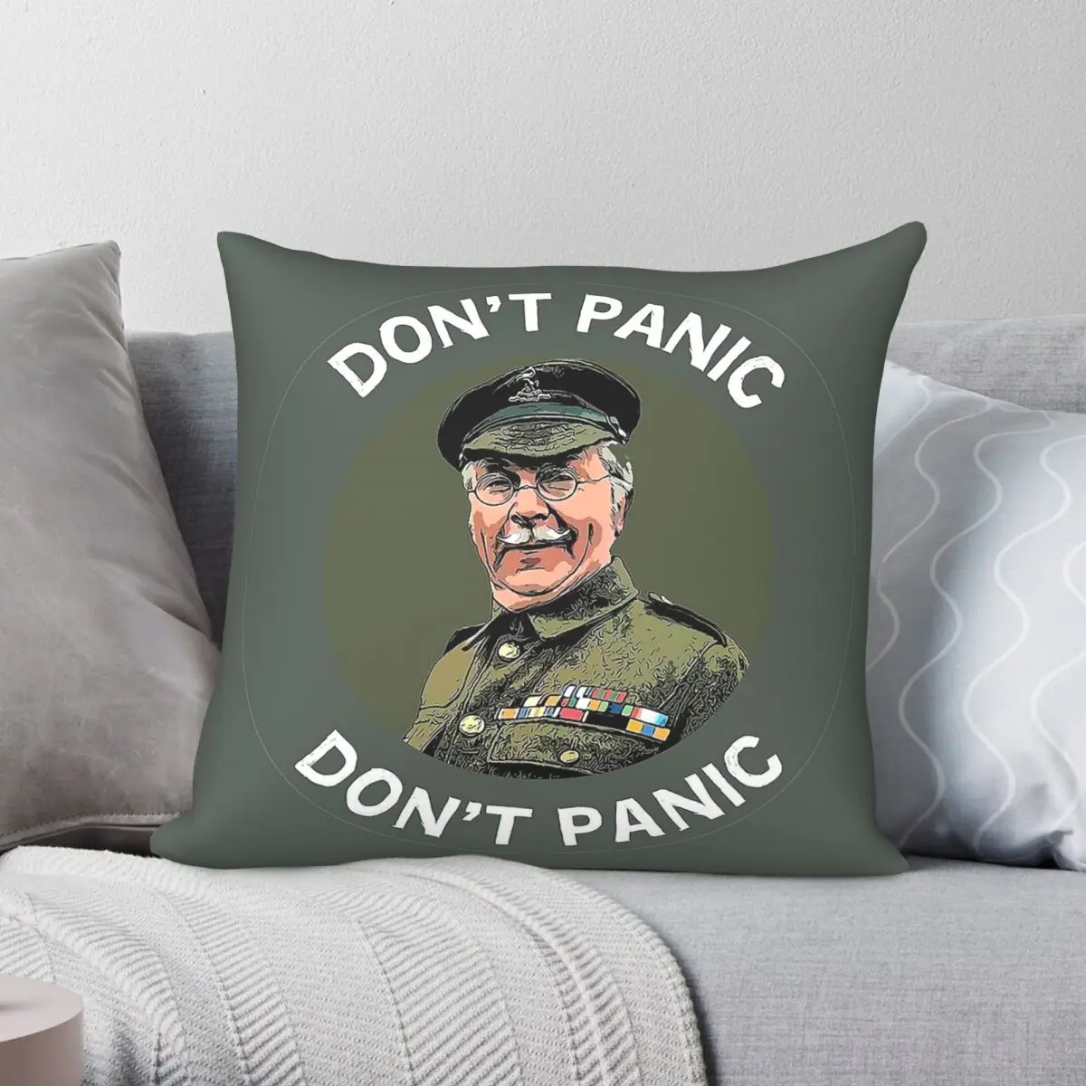 Don't Panic Lance Jones Dad's Army Square Pillowcase Polyester Linen Velvet Printed Zip Decor Home Cushion Cover