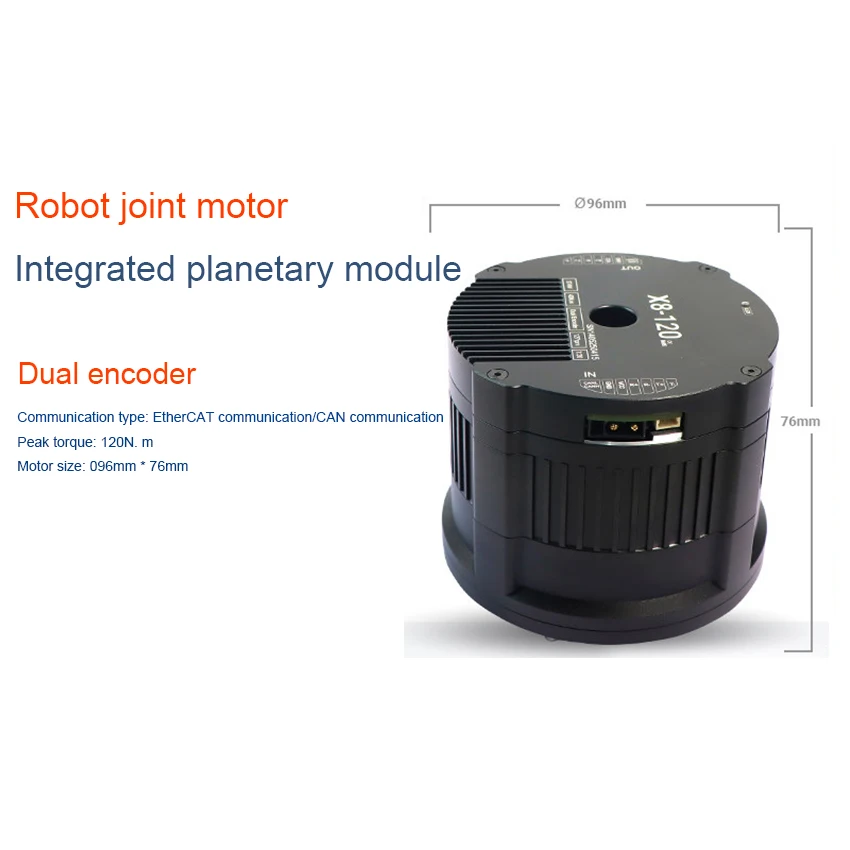 RMD-X8-120 EtherCAT Robot Joint Motor Brushless DC Motor 120N.m Large Torque Robot Joint Module Large Hollow Servo Motor 48V