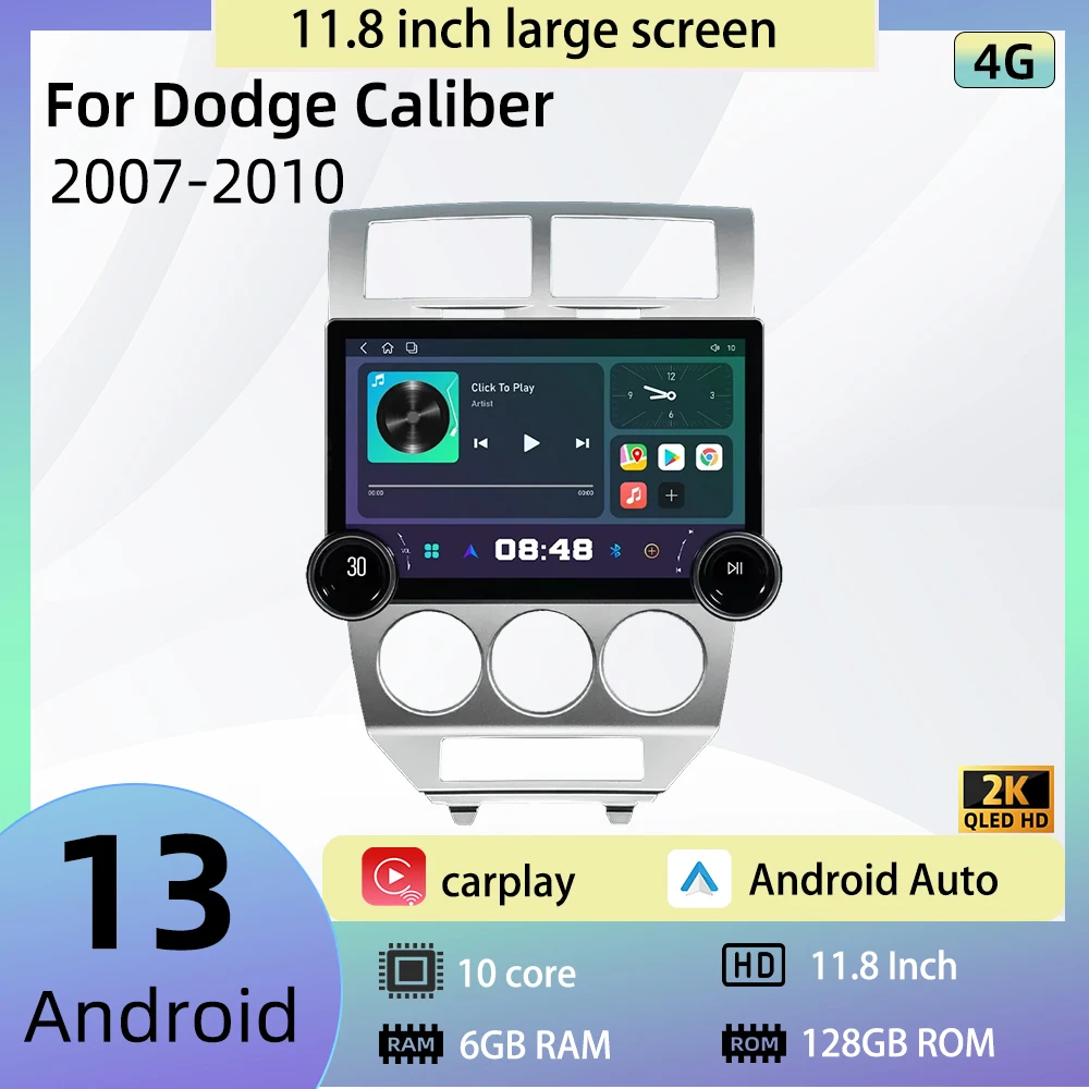 

Android Car Radio for Dodge Caliber 2007 -2010 2 Din 11.8" Screen Navigation Multimedia Audio Head Unit Autoradio Stereo Carplay