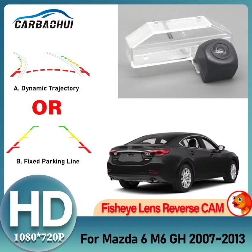 

HD Беспроводная автомобильная CCD задняя камера «рыбий глаз» с динамической траекторией ночного видения для Mazda 6 M6 GH 2007 2008 2009 2010 2011 2012 2013