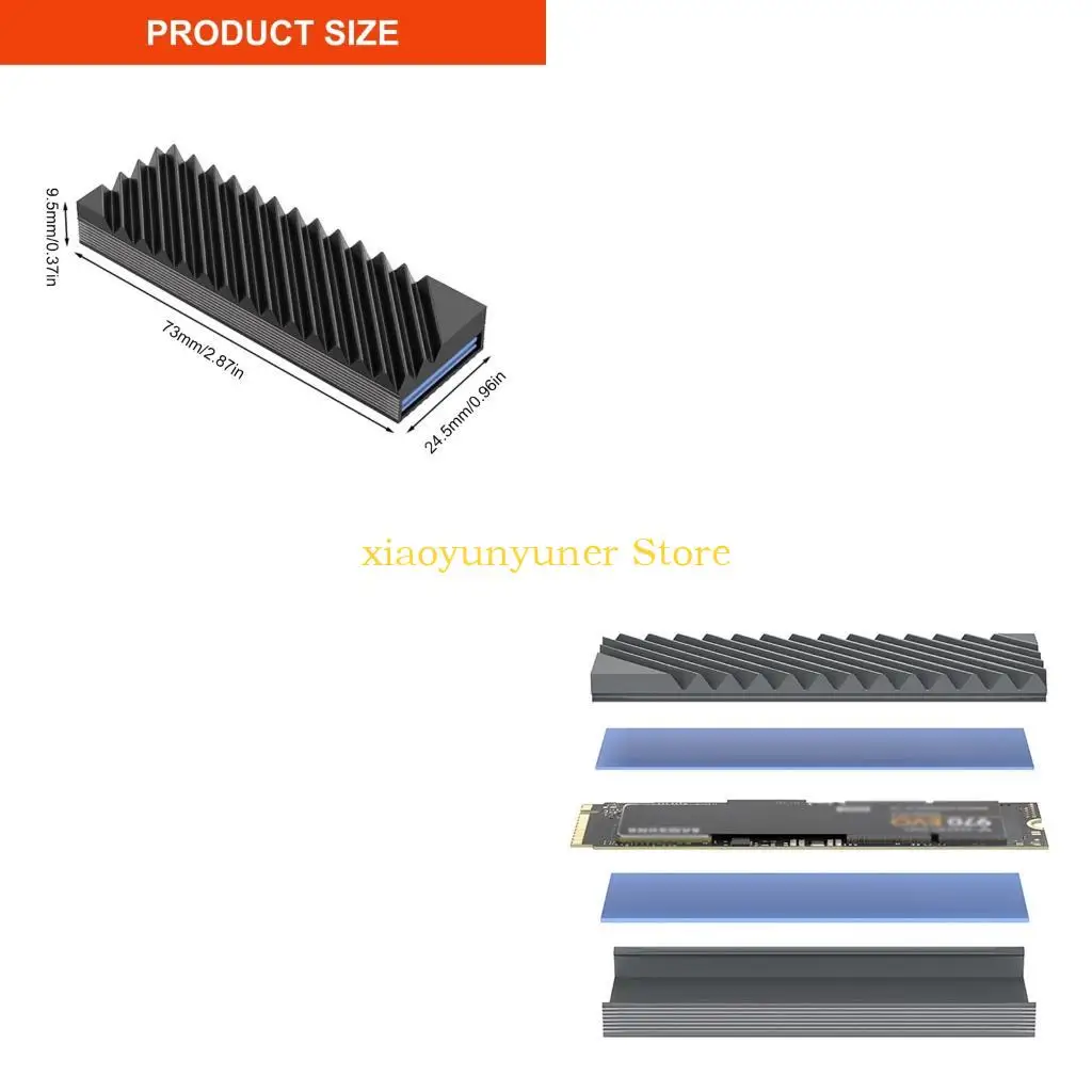 P9JB Highly speed M.2 2280 SSD Thermals Heatsink Thermals Silicone Pad Advanced Cooling Technology For Video Editing Systems