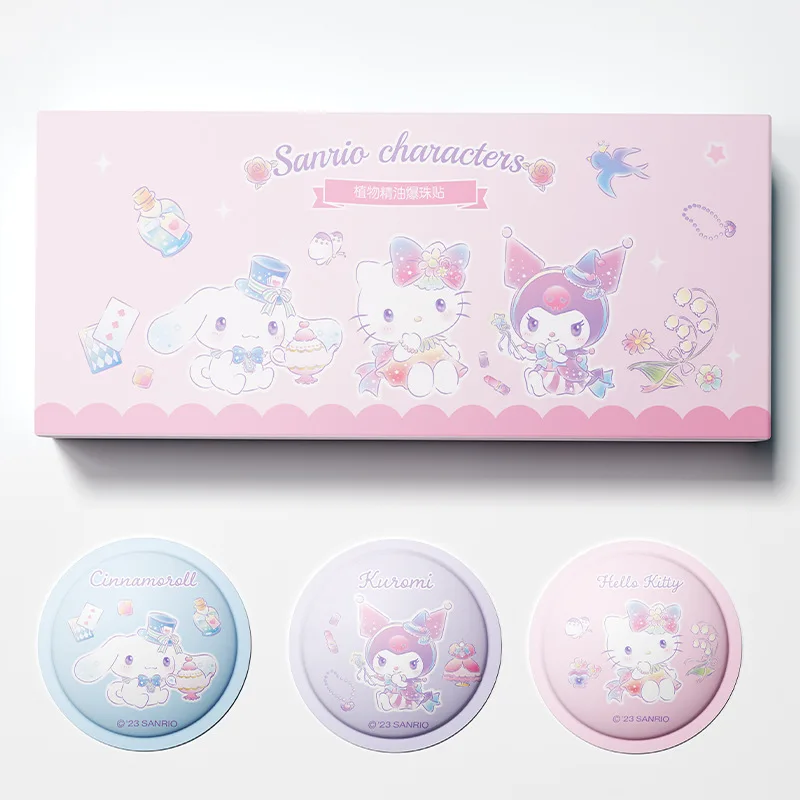 Kuromi Sanrio การ์ตูนฤดูร้อนพืชน้ํามันหอมระเหยสติกเกอร์การ์ตูนระเบิดลูกปัดสติกเกอร์ป้องกันยุงเด็กกลางแจ้งกัด