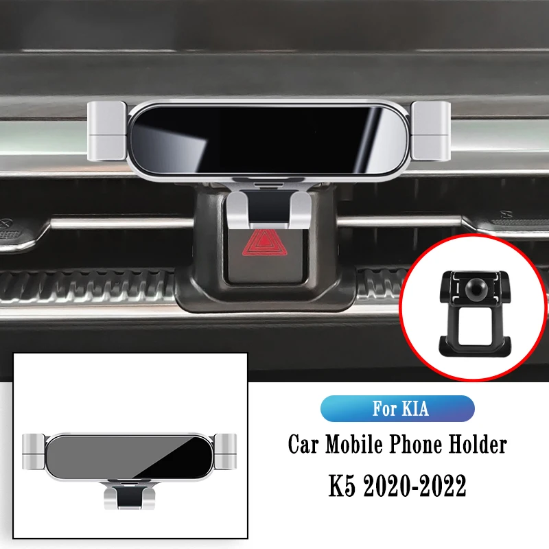 Car Phone Holder For KIA K5 2020-2022 Gravity Navigation Bracket GPS Stand Air Outlet Clip Rotatable Support Auto Accessories