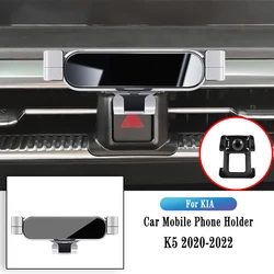 Car Phone Holder For KIA K5 2020-2022 Gravity Navigation Bracket GPS Stand Air Outlet Clip Rotatable Support Auto Accessories