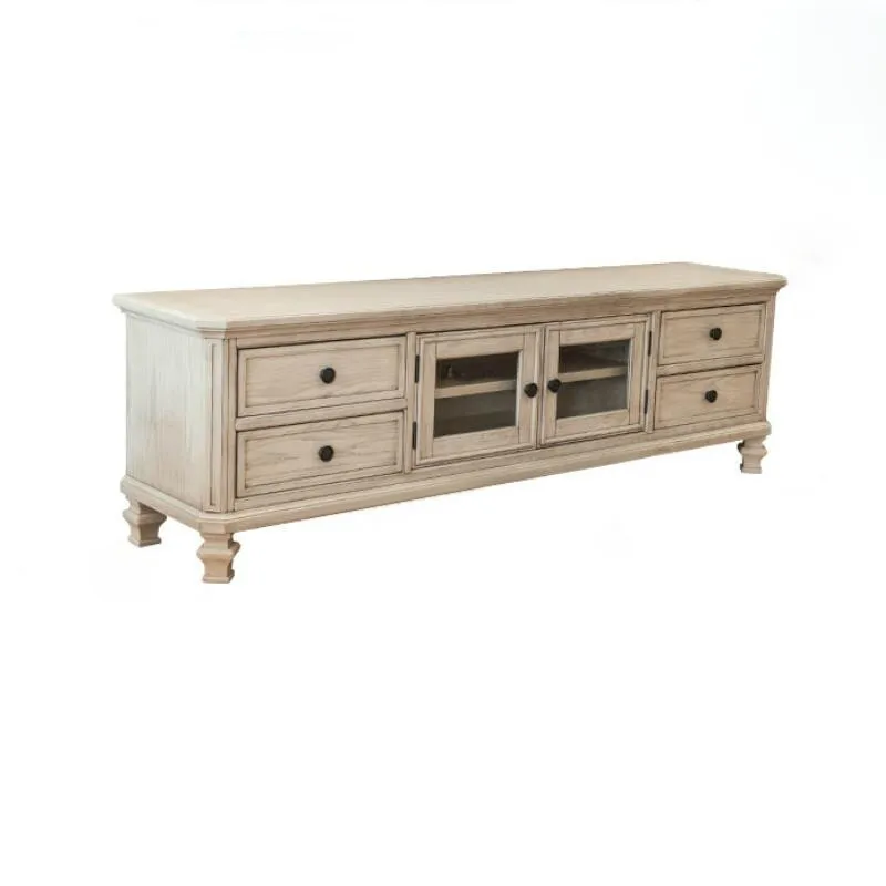 

Country solid wood oak TV cabinet living room bedroom glass combination storage cabinet old antique furniture