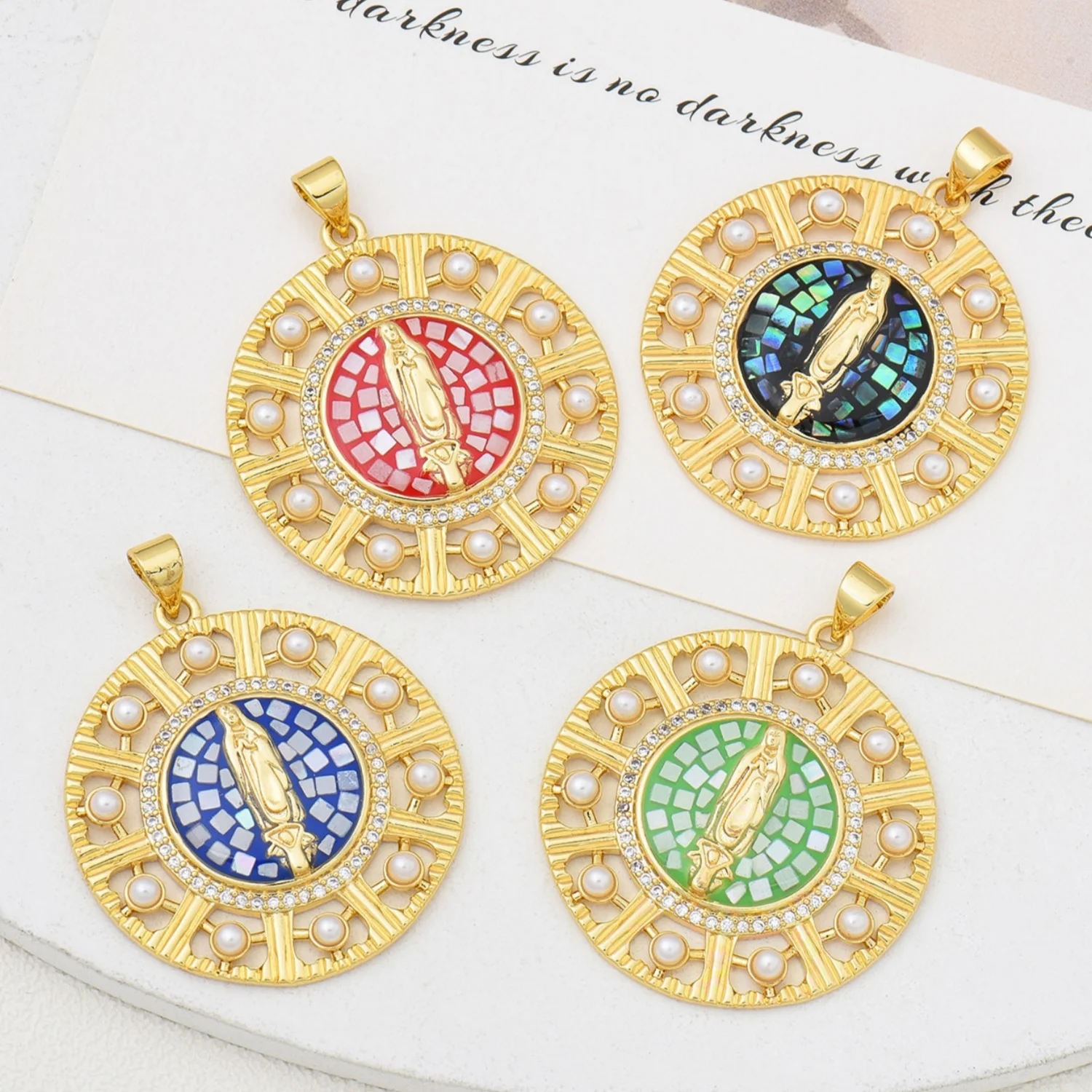 

5 Pieces European and American Copper Shells Virgin Pendant Accessorie DIY Pearl Necklace Jewelry Making Materials Wholesale