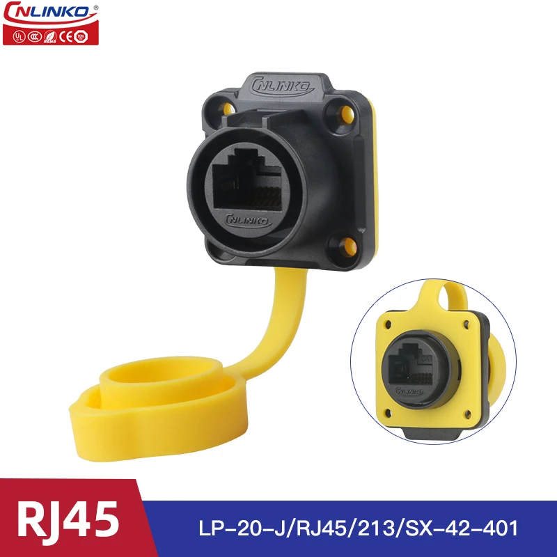 Cnlinko Lp20 M20 Luchtvaart Waterdichte Rj45 Lassen 8pin Cat6 Panel Socket Stekker Signaal Connector Voor Pc Tv Ethernet Router Switch