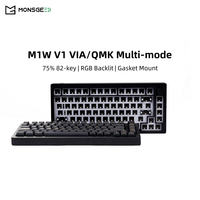 Akko Monsgeek M1W Multi-mode Barebone Kit 75% Mechanical Keyboard Kit Aluminum CNC Gasket Hot-swap RGB Backlit Support VIA/QMK
