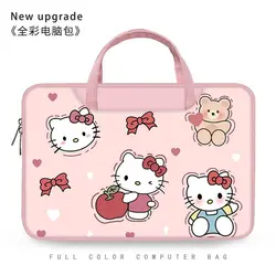 Girly Heart Kawaii Sanrio Anime Hello Kitty Cartoon Hand-Painted Laptop Bag Cute Cartoon Storage Case Tablet Gifts for Girls