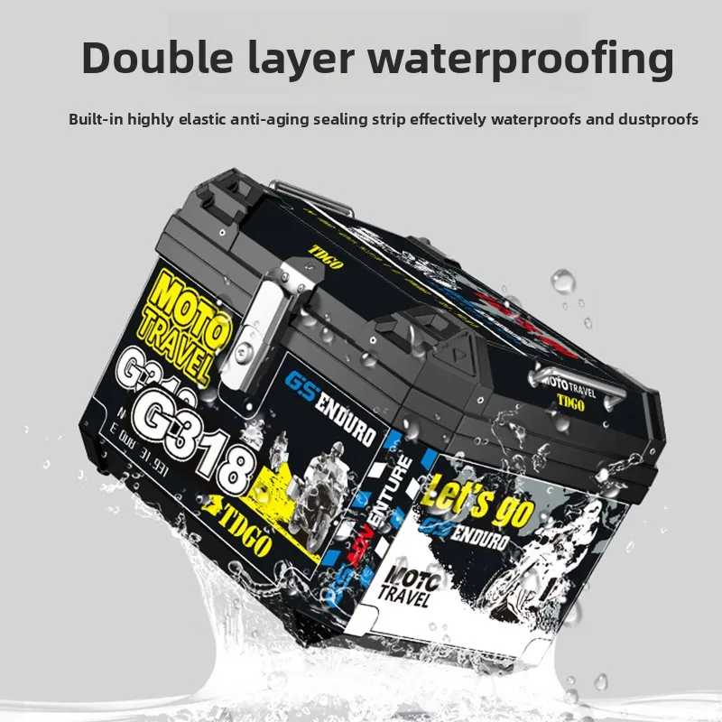 

Universal 57L Motorcycle Trunk - Large Capacity Rear Storage Box for Electric Scooter & Bike