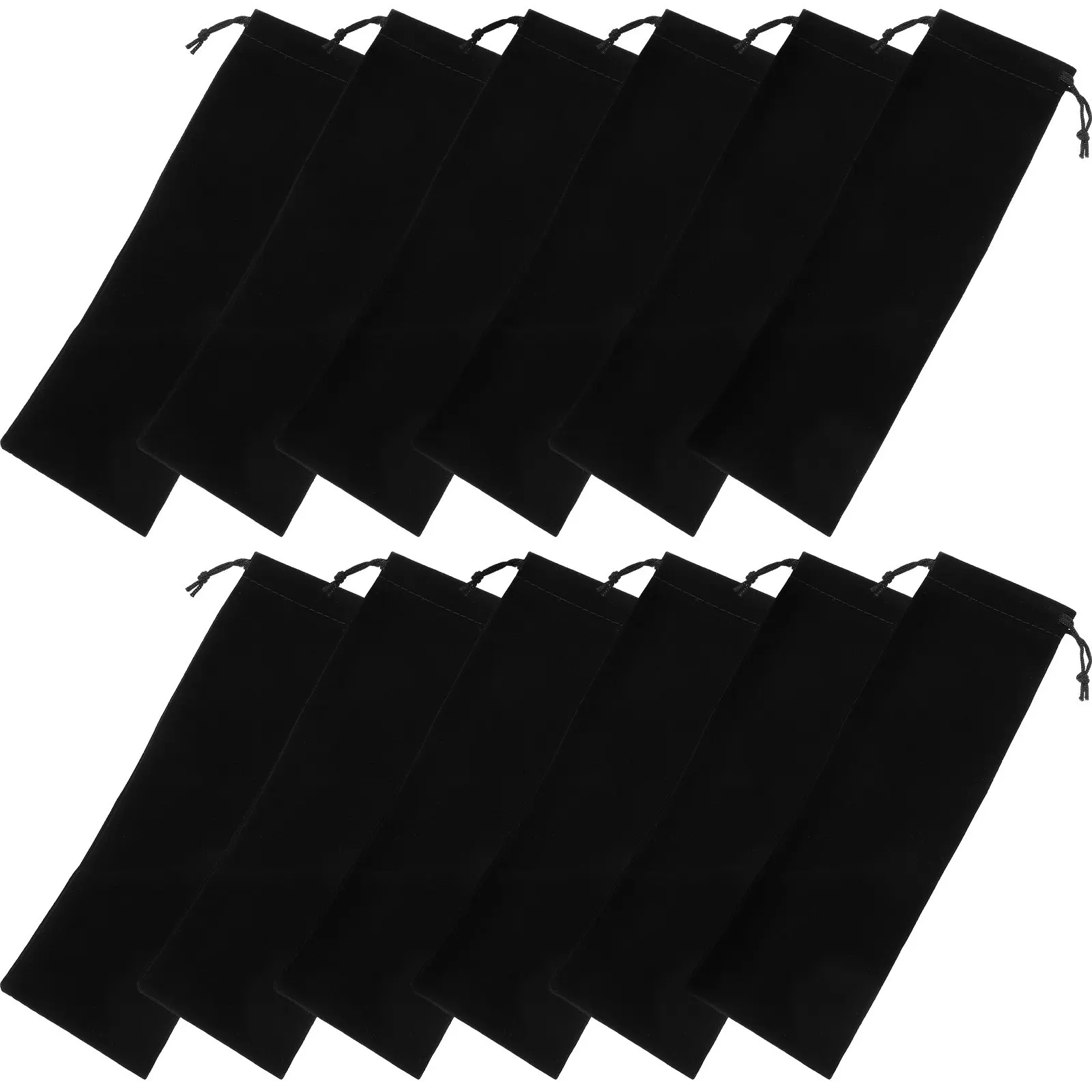 

12Pcs Portable Drawstring Tableware Bags Reusable Utensil Pouches for Chopsticks Fork Spoon Straw Sushi Shop Takeout Supplies