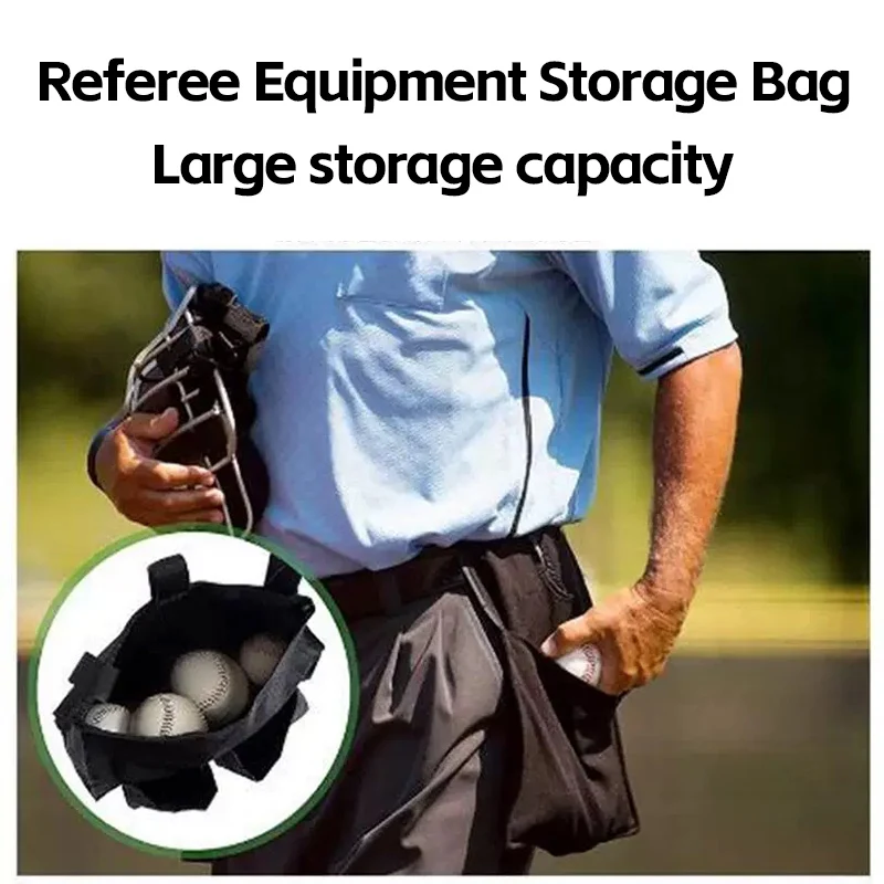 Baseball Umpire Ball Bag with 2 Pockets Umpire Ball Bag Durable Baseball Referee Ball Bag Large Capacity Baseball Softball Bag