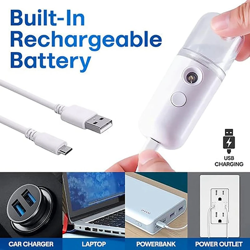 حار USB شحن نانو البخاخ قطرة الماء صغيرة محمولة محمولة ترطيب أداة ترطيب البخار