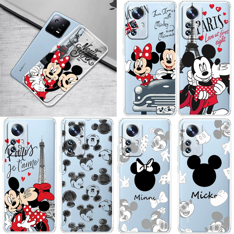 Mickey Minnie London For Xiaomi Mi 13 12 11 10 11T 10T 9T 9 8 Note 10 Ultra Pro Lite Silicone Transparent Phone Case Coque Capa