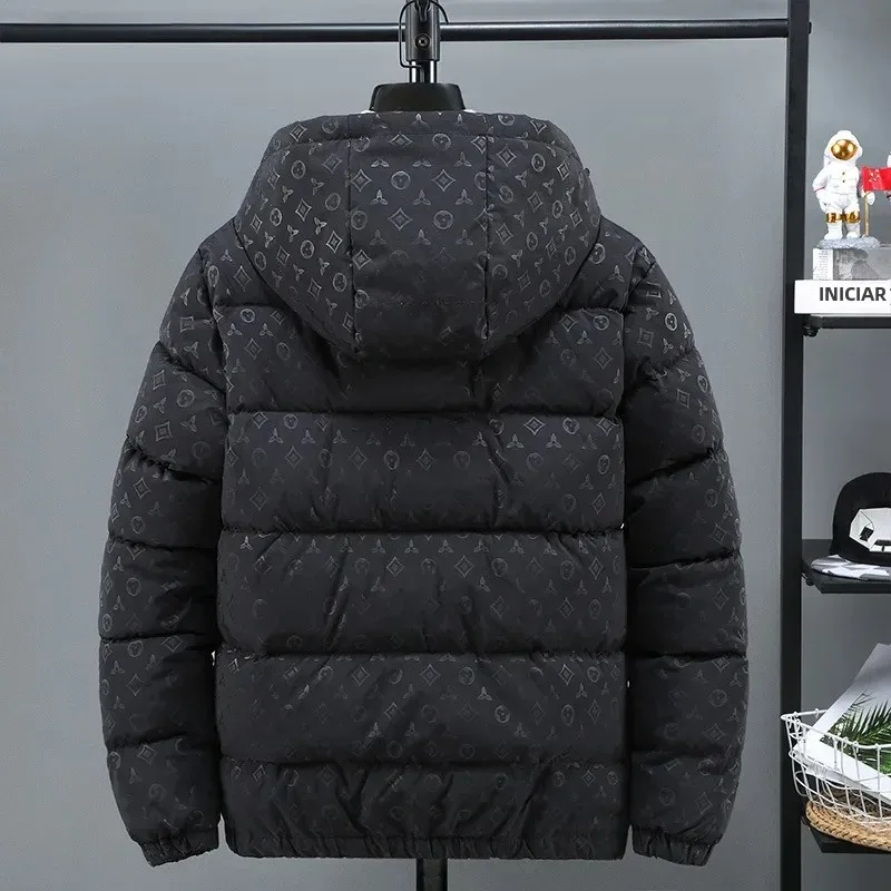 Männer Winter Puffer Jacke Dicke Warme Winddicht Mantel Luxus Marke Mode Druck Streetwear Mit Kapuze Harajuku Parka Jacke Oberbekleidung