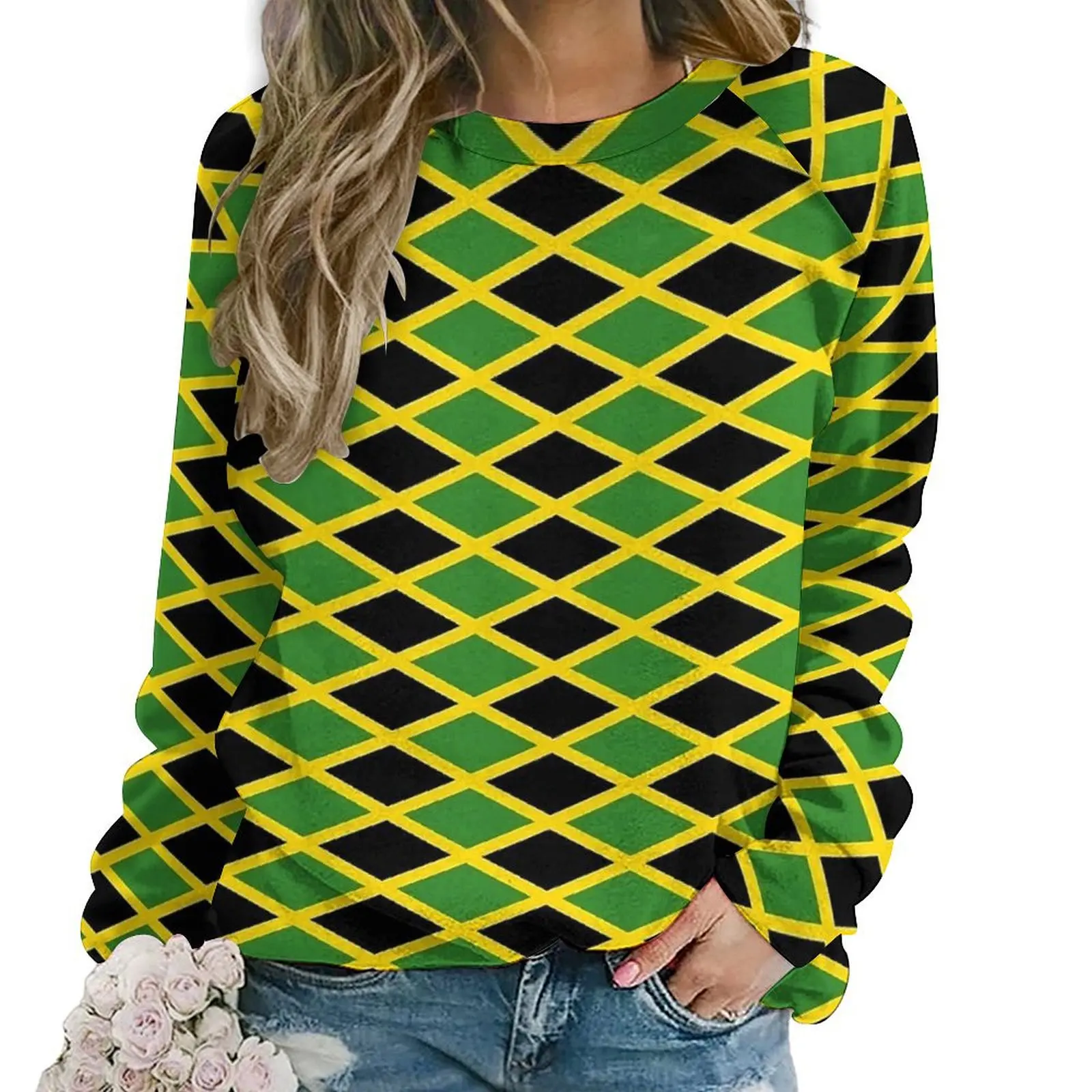 Jamaica Jamaican Flag Hoodies Women Long Sleeve  Modern Casual Hoodie Hot Sale Street Wear Oversized Custom Sweatshirts