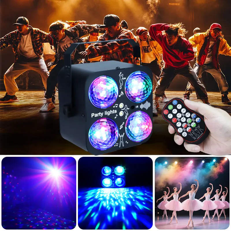

9W LED Magic Ball Light Rotating Stage Light with Remote Control Effect Atmosphere Lamp for Concert Club Party DJ Show Lamp