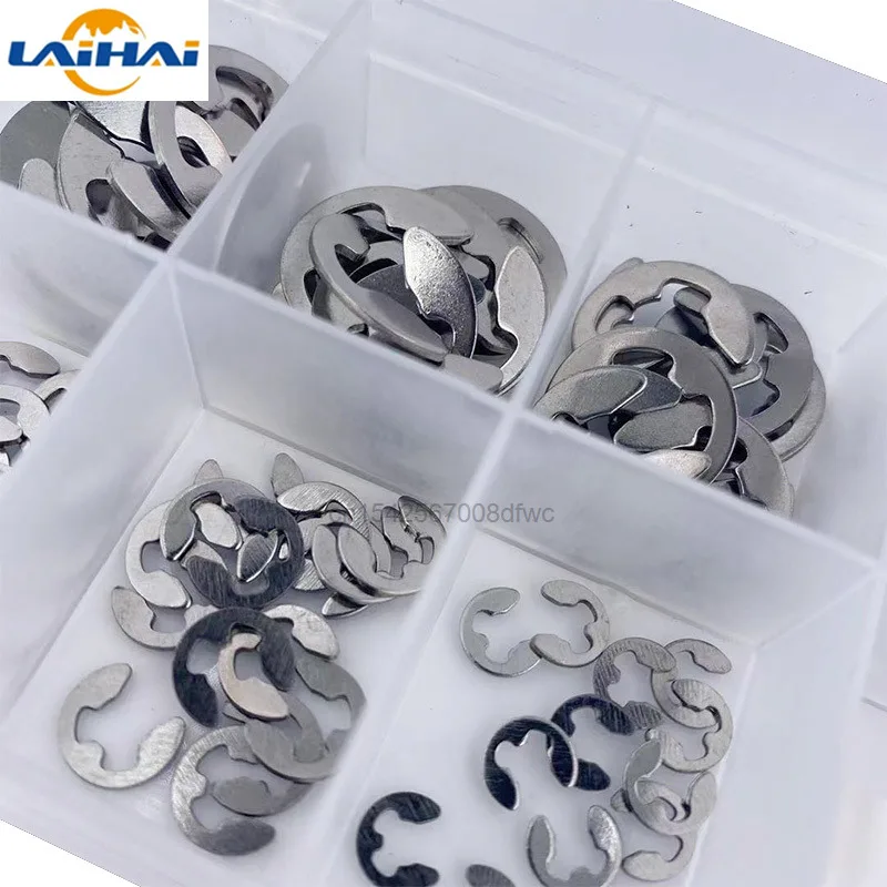 120/200 PCS 304 Stainless Steel Stainless Steel E Clip washer Assortment Kit Circlip retaining ring for shaft fastener M1.5~M10