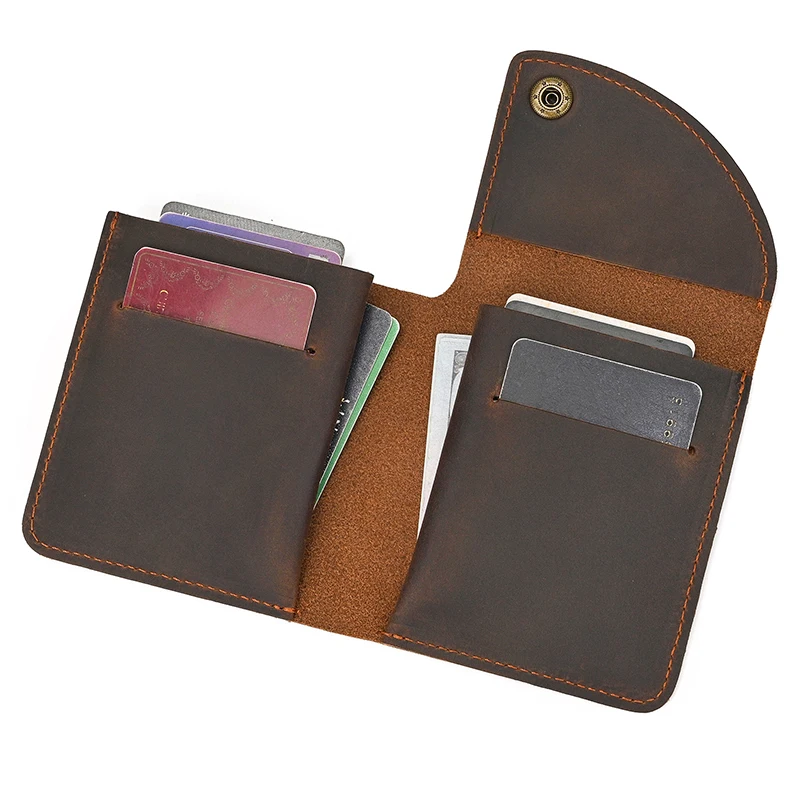 Vintage Genuine Leather short wallet man women Purse Clutch Wallet  Trifold Card Holder Cowhide Male Money Cash Clip Short Purse