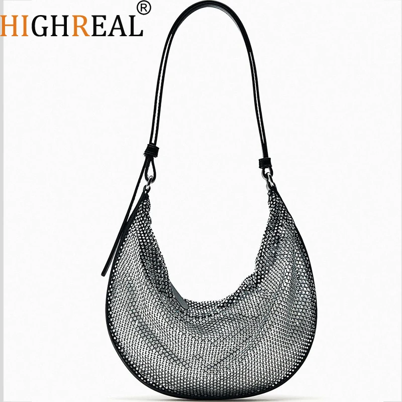 

Handle Shining Evening Clutch Bag Luxury Designer Hollow Out Ladies Purses and Handbag Shoulder Hobo Bags For Wedding Party