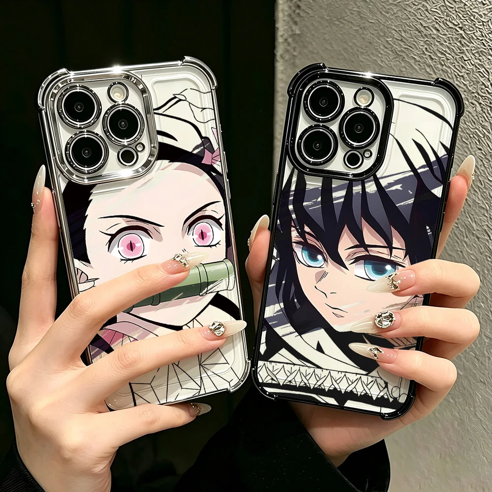 Plating Phone Case For Samsung S26 S25 S24 S23 S22 S21 S20 FE Note20 Edge Plus Ultra 4G 5G Fall Airbag New Demons Hot Slayers
