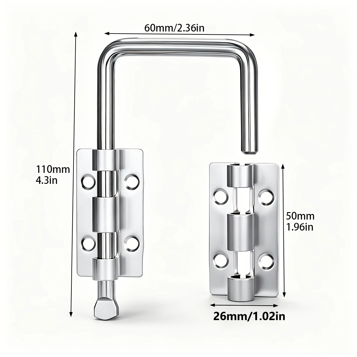 Sliding Door Latch, 90-Degree or 180-Degree Barn Door Latch for Enhanced Home Security, Suitable for Sliding Doors, Sheds