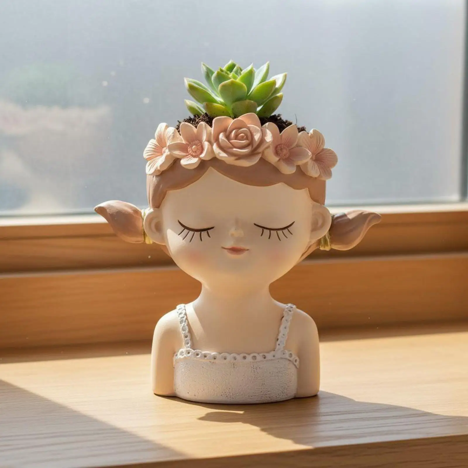 Artistic Woman Face Succulent Planter for Indoor Plants Small Cactus Gift Decor Piece