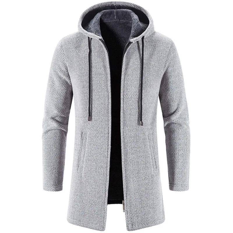 Men\'s Sweaters Coat Autumn Winter New Hot Warm Zipper Medium Long Cardigan Sweaters Man Casual Knitwear Sweatercoat mens clothes