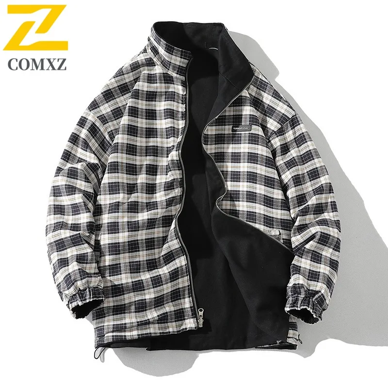 

COMXZ 2025 Men 2022 Autumn Jacket Korean Trendy Hooded Handsome Clothes Sport Casual Two Sides Wear Coat Street Style