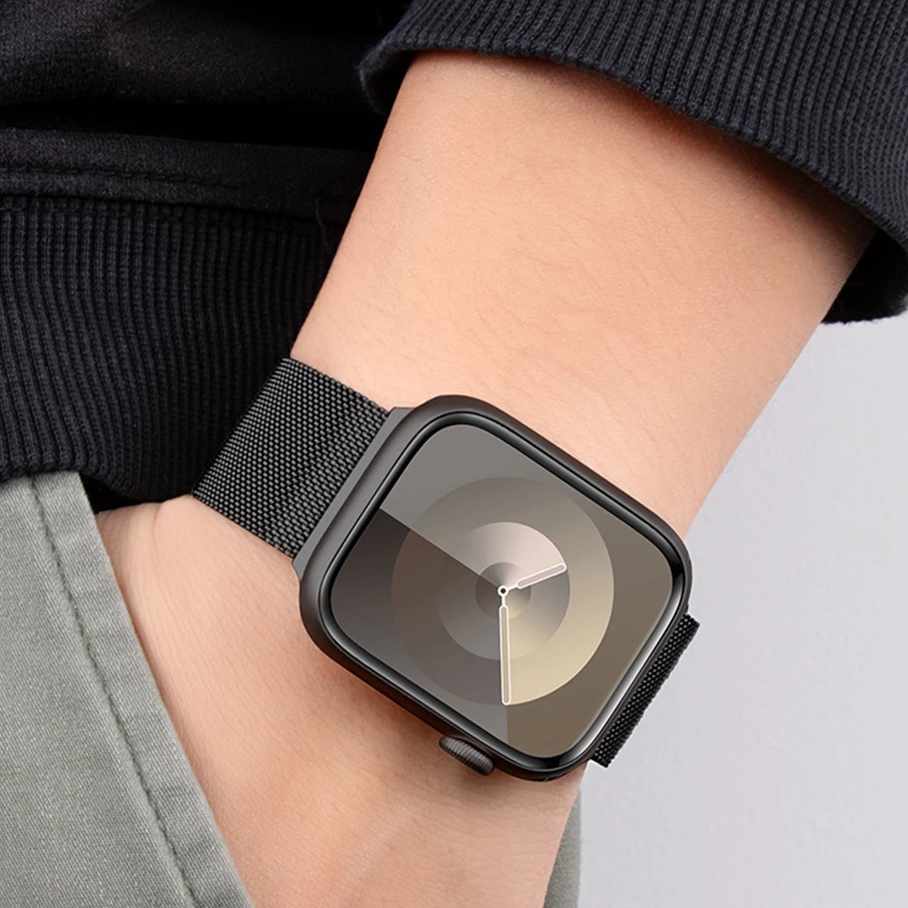 Магнитный миланский ремешок-петля для Apple Watch Series 10 9 8 7 6 5 4 46 мм 45 мм 44 мм 42 мм 41 мм 40 мм Металлический ремешок для Ultra 1 2 49 мм