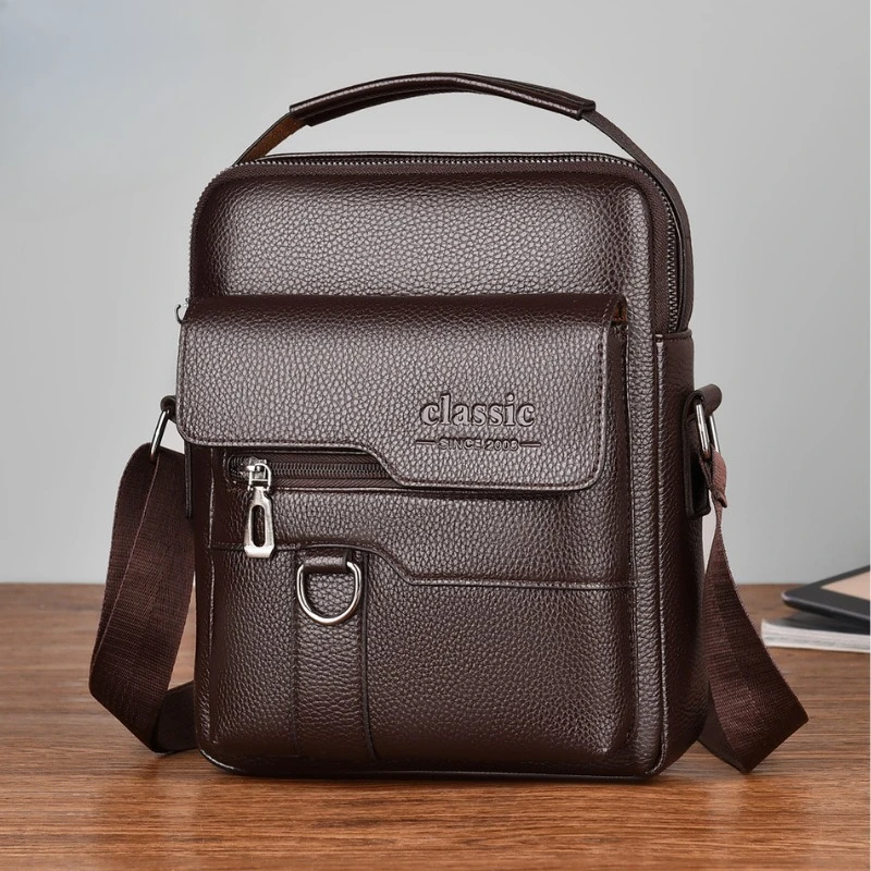 Men's business commuting one shoulder sling large capacity wear - resistant handbag men's shoulder