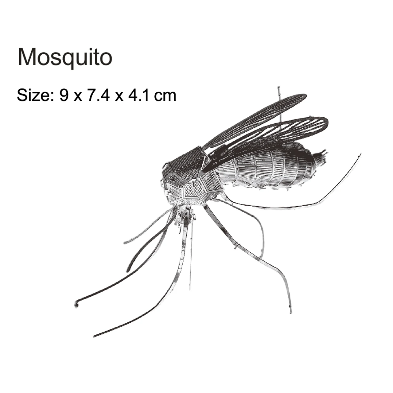 Puzzle 3D in metallo a forma di animali (zanzara, farfalla) - Modello fai da te tagliato al laser per adulti, giocattolo educativo e decorazione da scrivania