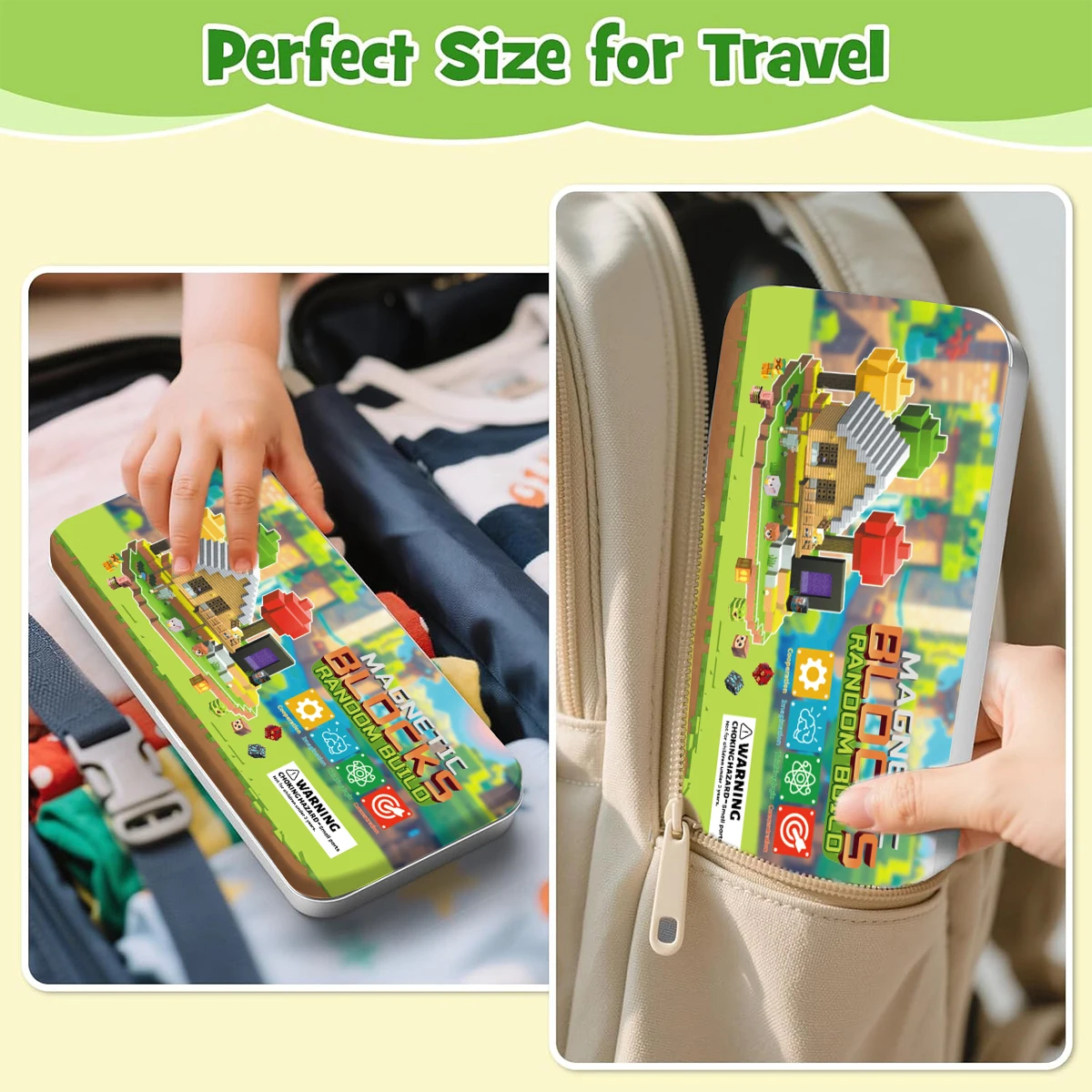 자석 블록 사막 보물 찾기 세트 3세 이상 DIY 모델 어린이 STEM 교육용 감각 장난감 철제 상자 포함