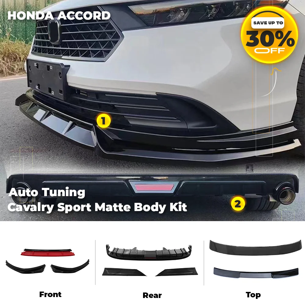 

Cavalry Body Kits For Honda Accord Gen 11th 2023-2024 Front Bumper Lips Rear Spoiler Diffuser Matte Black Carbon Auto Tunning