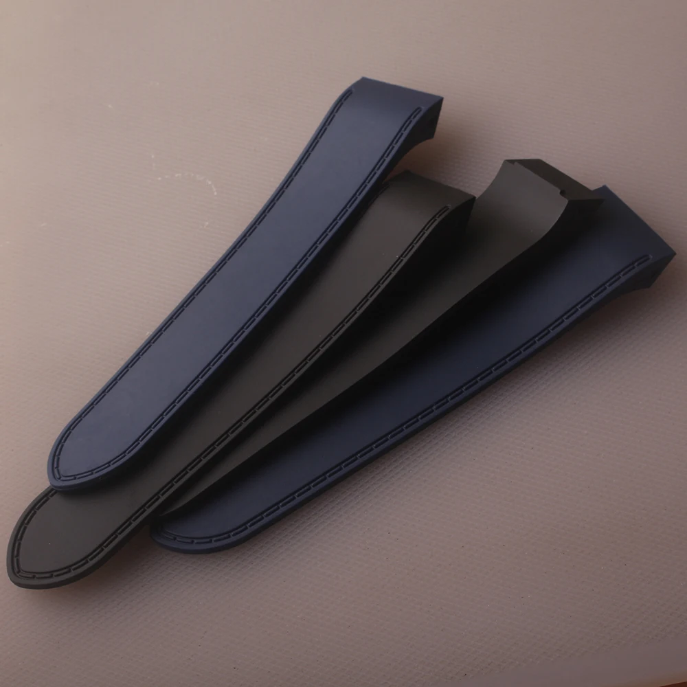 Watchband For Santos 100 Silicone rubber Waterproof men's and women's Soft Watch Strap 23MM 25mm Black Blue Bracelet special end