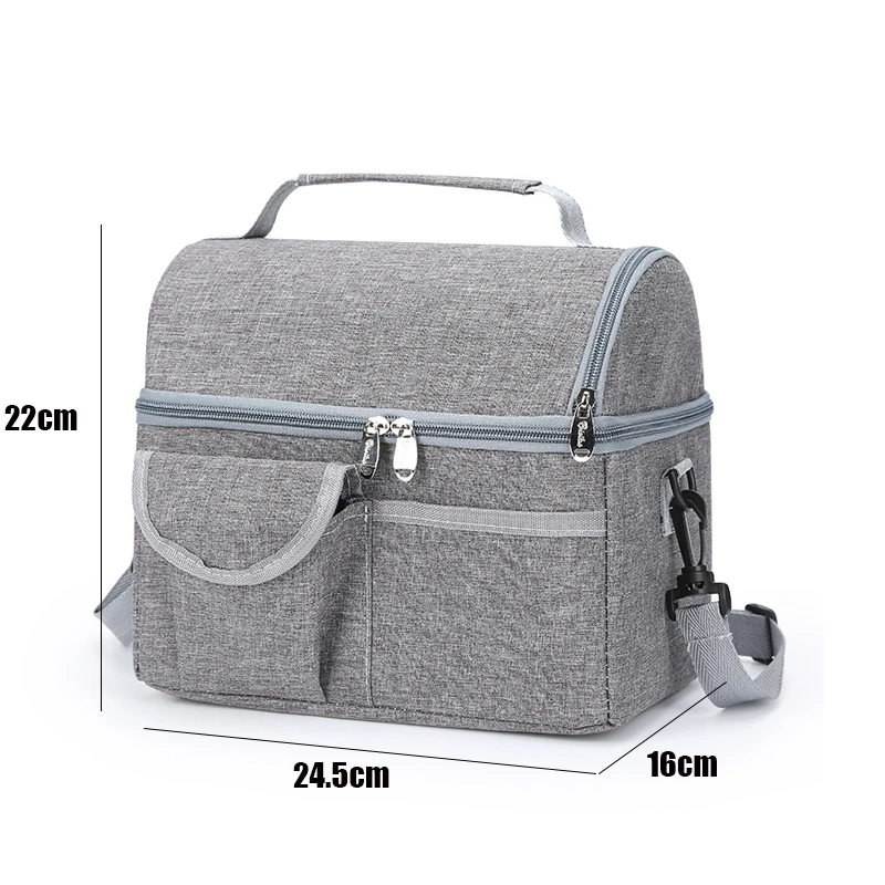 Lunch Bag Reusable Insulated Thermal Bag Women Men Multifunctional 8L Cooler and Warm Keeping Lunch Box Leakproof Waterproof