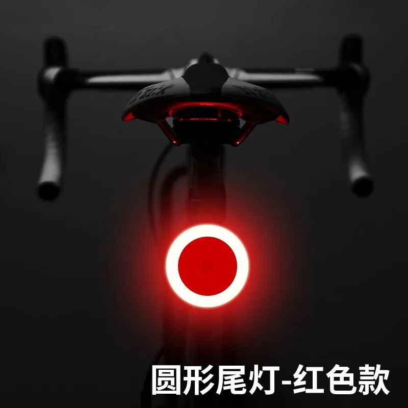 Luz LED trasera en forma de corazón para bicicleta, recargable por USB, resistente al agua, 5 modos, lámpara de advertencia de seguridad nocturna para ciclismo de montaña