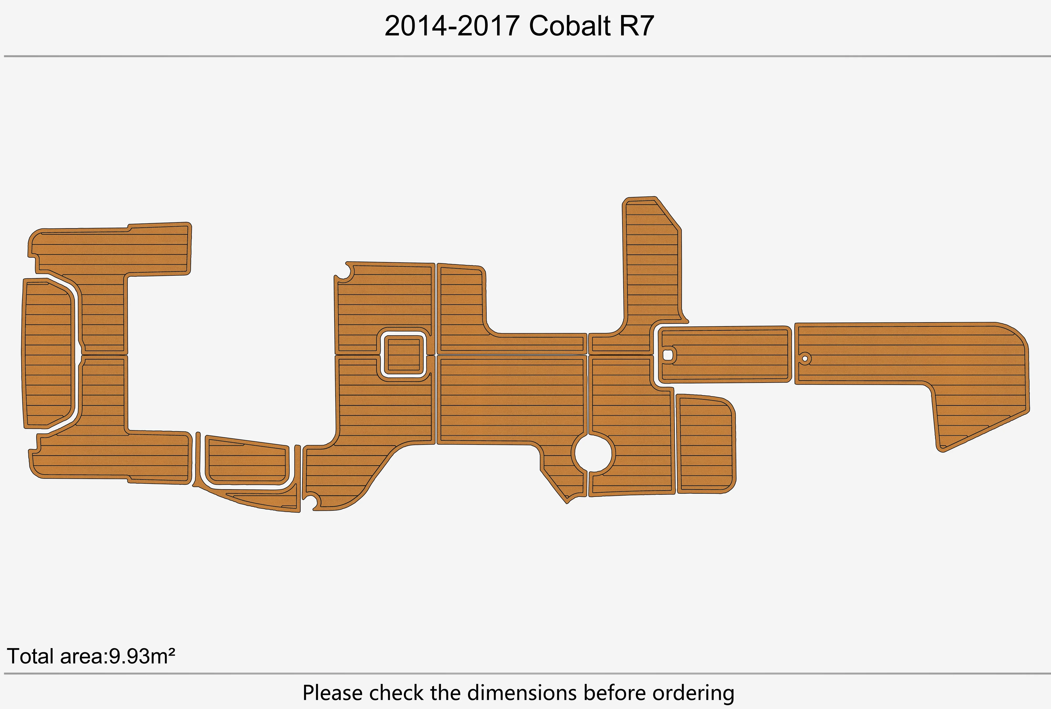 Eva foam Fuax teak seadek marine floor For 2014-2017 Cobalt R7 Cockpit Swim platform 1/4