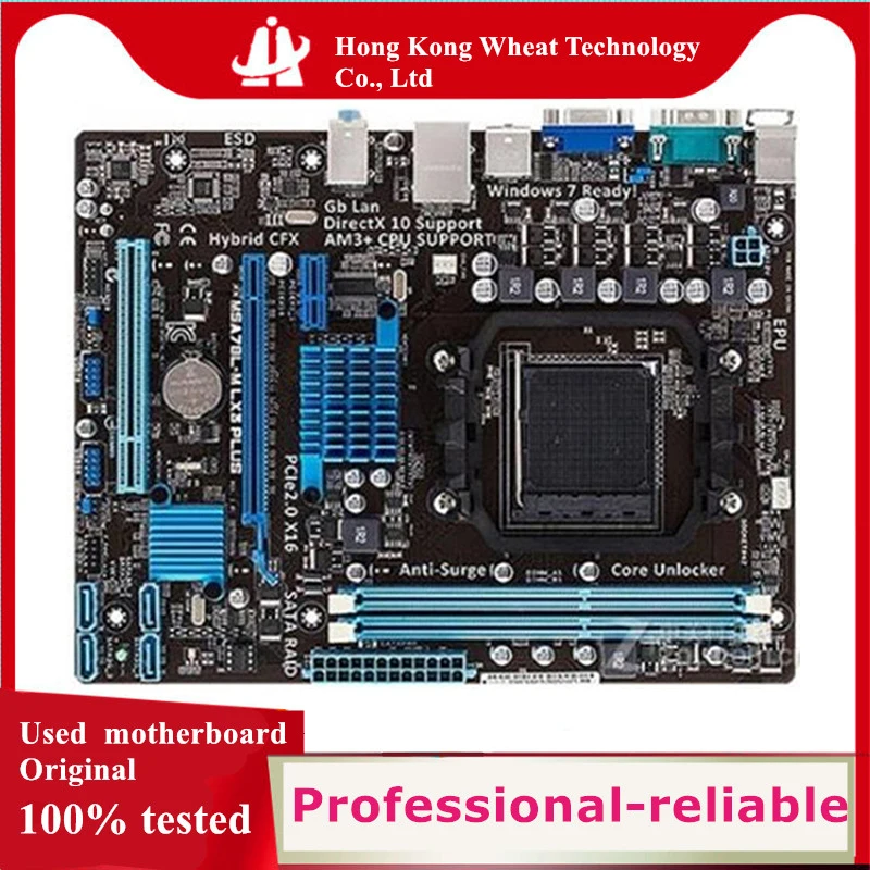 Used For AMD M5A78L-M LX3 PLUS AM3+ motherboard original 760G DDR3 16GB Socket AM3 USB3.0 SATA3 PCI-E 3.0 Desktop Mainboard