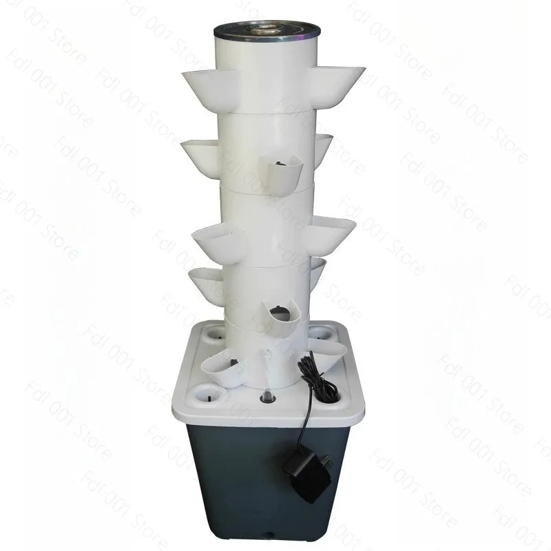 6 Tiers Hydroponic Planting Vertical Tower Indoor Balcony Mini Soilless Cultivation System Set Vegetables Planter Garden Tower