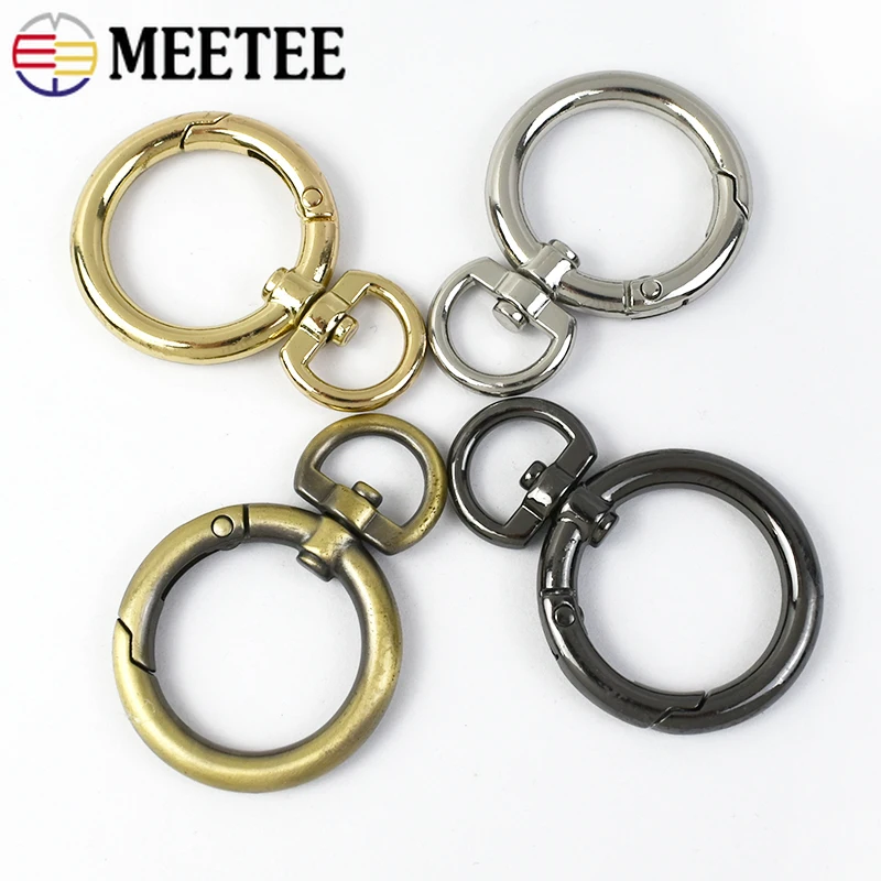 5/10/20Pcs Meetee 25mm Metal Spring O Ring Buckle Keychain Swivel Clasp Hook Bag Strap Connect Buckles DIY Hardware Accessories image 2