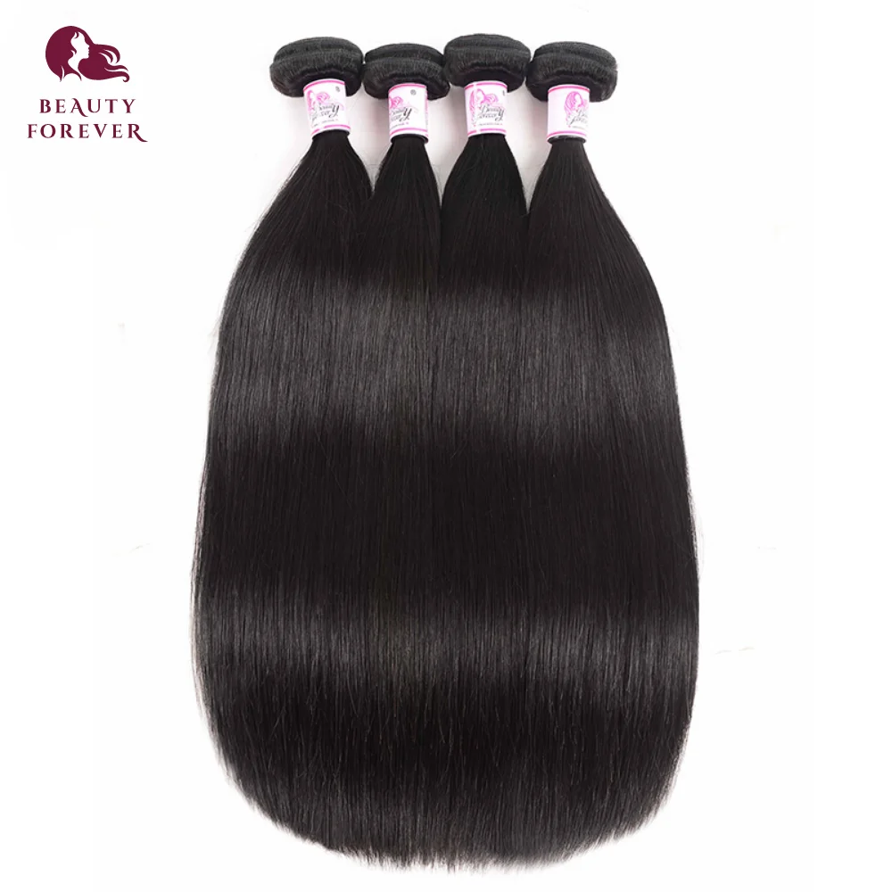 Beautyforever-Unprocessed Raw Pacotes de Cabelo Humano, Straight, 100% Virgem Brasileira, Weave Cabelo Humano, 3 Pacotes, Cabelo Grosso, 12A