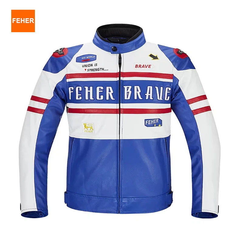 

FEHER Кожаные куртки для езды на мотоцикле Всесезонные водонепроницаемые и удобные для активного отдыха для занятий спортом на открытом воздухе Моторное снаряжение