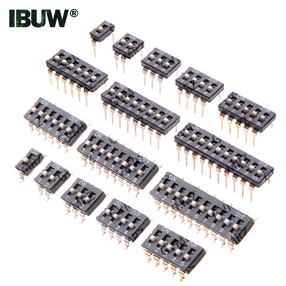 5PCS Slide Type Switch Module 1 2 3 4 5 6 7 8PIN Snap Switch 10PIN 2.54mm Pitch Toggle Switch DIP SMD DIP Switch Connector