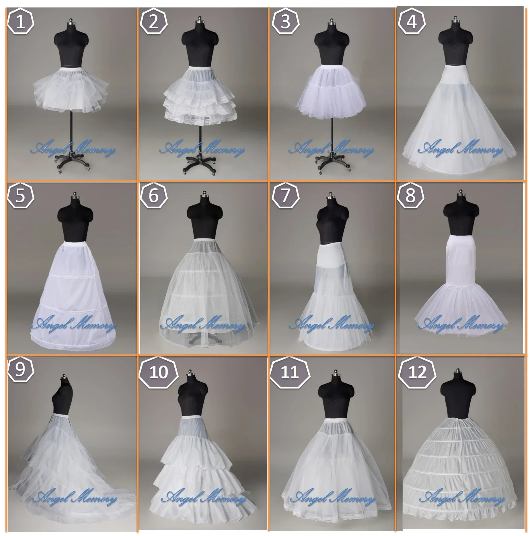 

Wedding Petticoat Bridal Hoop/Hoopless Fishtail Mermaid Cosplay Crinoline Prom Underskirt Fancy Skirt Slip