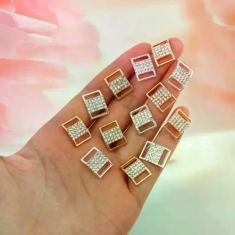 ตัวเชื่อมต่อชุดว่ายน้ำประดับเพชรเทียม 10 ชิ้น ขนาด 10*15 มม. โซ่โลหะผสม ตัวล็อคประดับเพชรเทียมสำหรับชุดว่ายน้ำ อุปกรณ์ตกแต่งเครื่องประดับ DIY