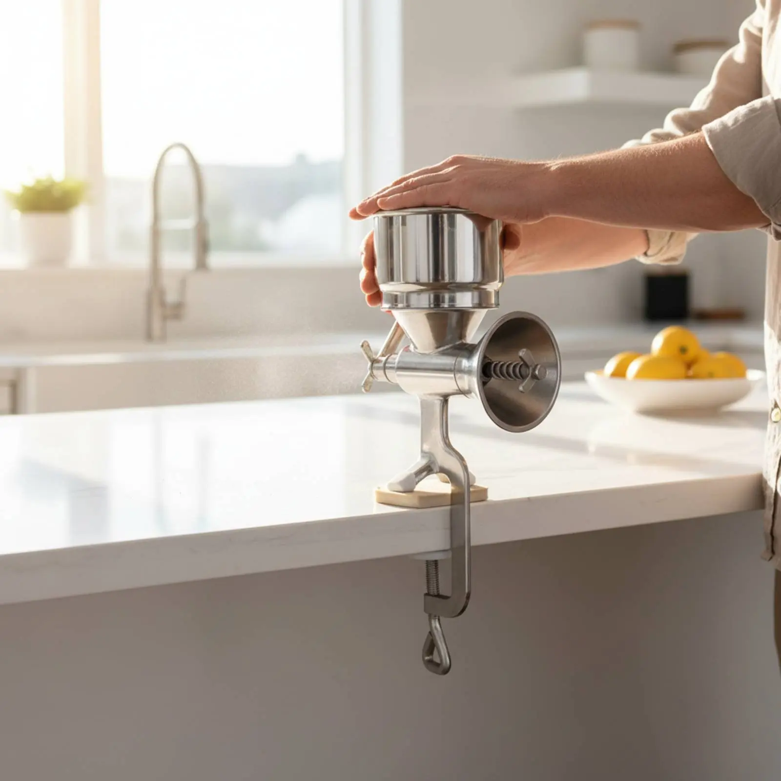 Manual Grain Grinder Food Grade Hand Crank Grain Mill Hand Crank Flour Mill Easy to Clean Manual Flour Grinder for Home Cooks