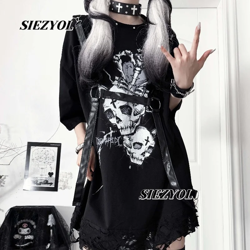 Loose Crew Neck Tops Autumn New Original Printing Subculture Belt Splicing Sweet Cool Girls Short-sleeved T-shirt Women Clothes