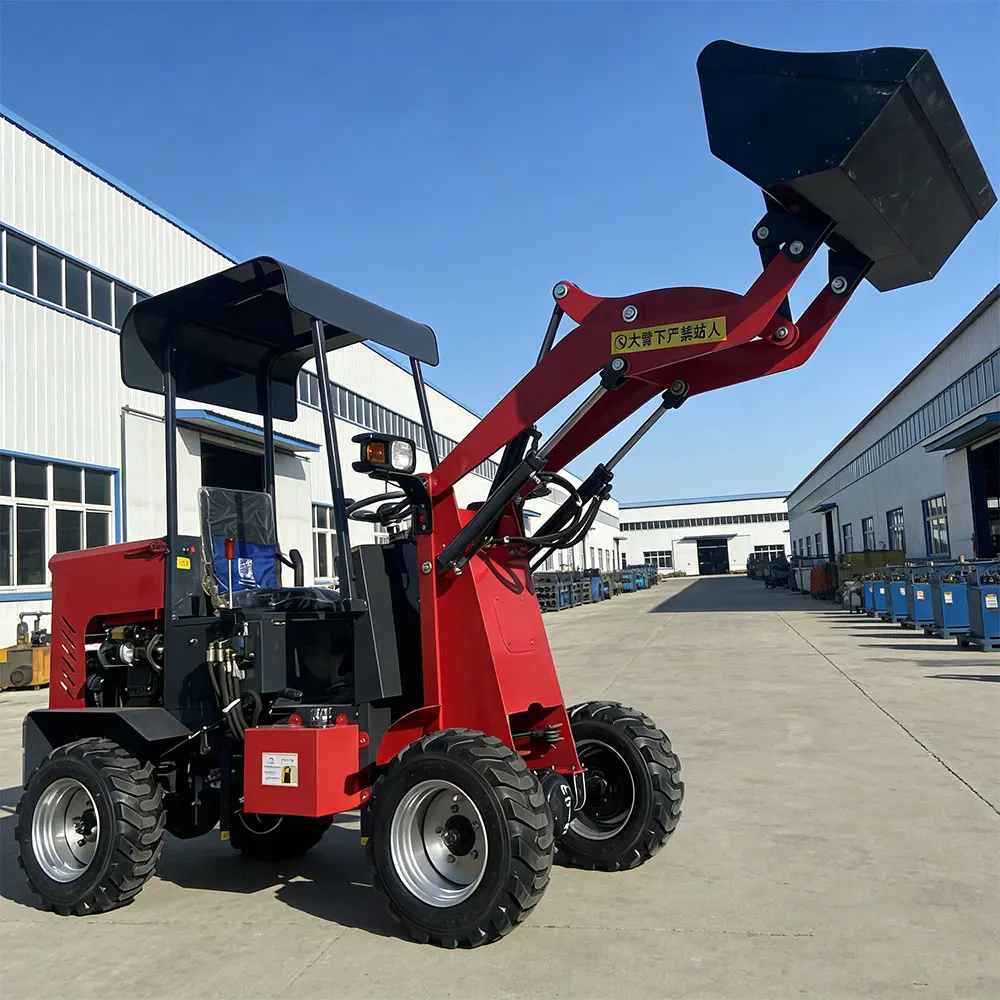 Woer Mini Wheel Loader Diesel Compact Hydraulic Forestry Agriculture Front Shovel Machine With Bucket Accessories