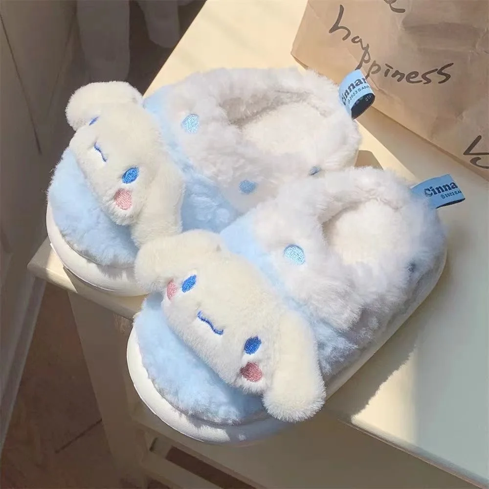 Melody cotton slippers winter home Cinnamoroll cotton shoes Hello Kitty casual soft soled slippers for women